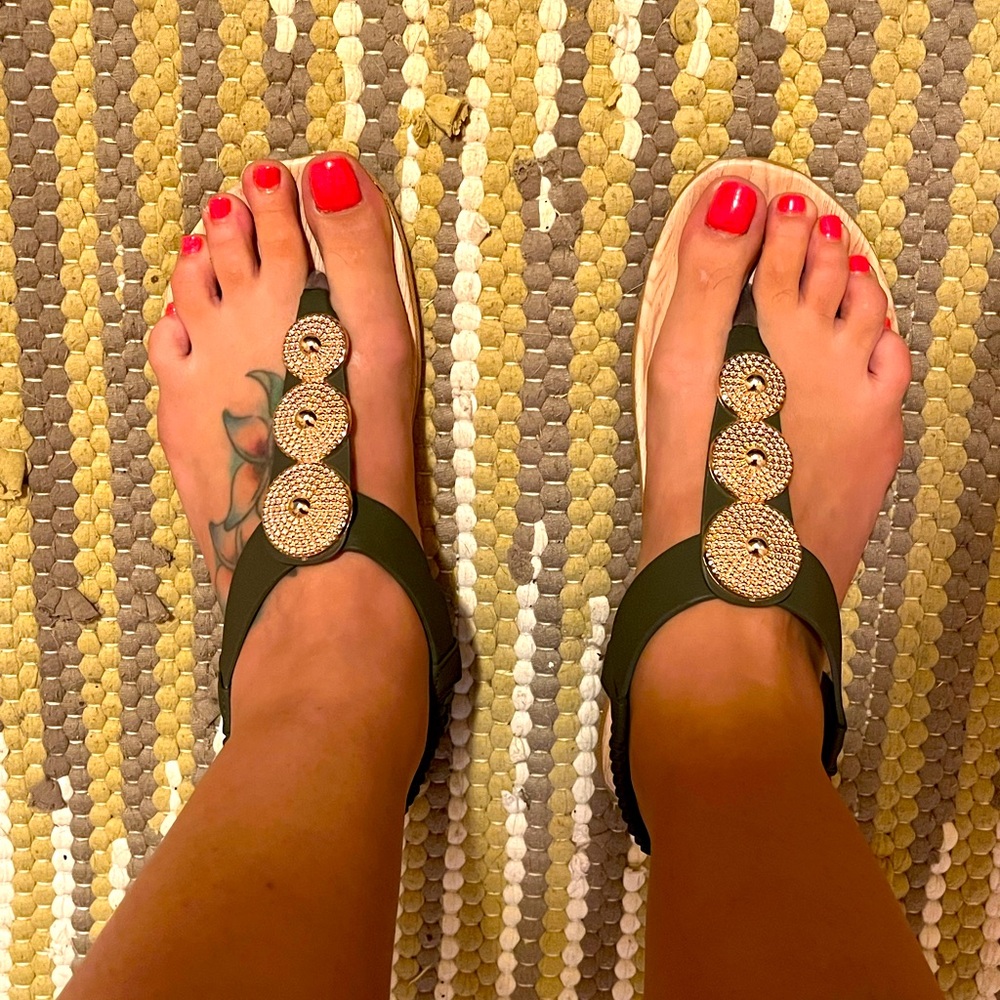 Gold Metallic Sandals